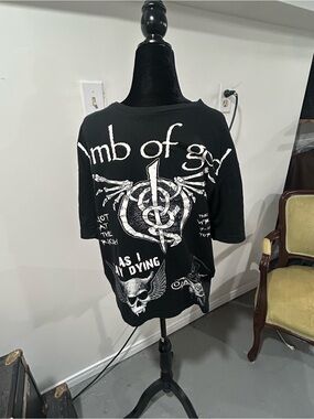 Black Graphic Short Sleeve Band Tee